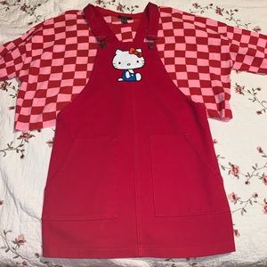 red hello kitty overall set
